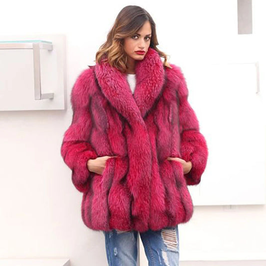 Real Fox Fur Long Coats