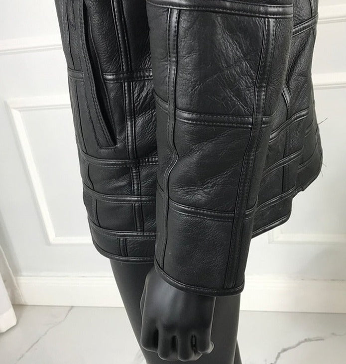 Checker Board Genuine Leather Jackets