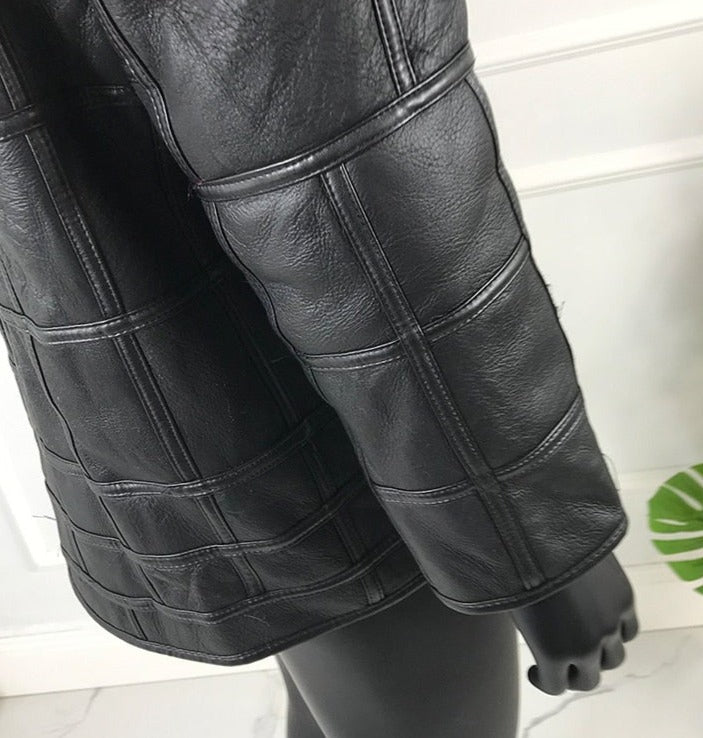 Checker Board Genuine Leather Jackets