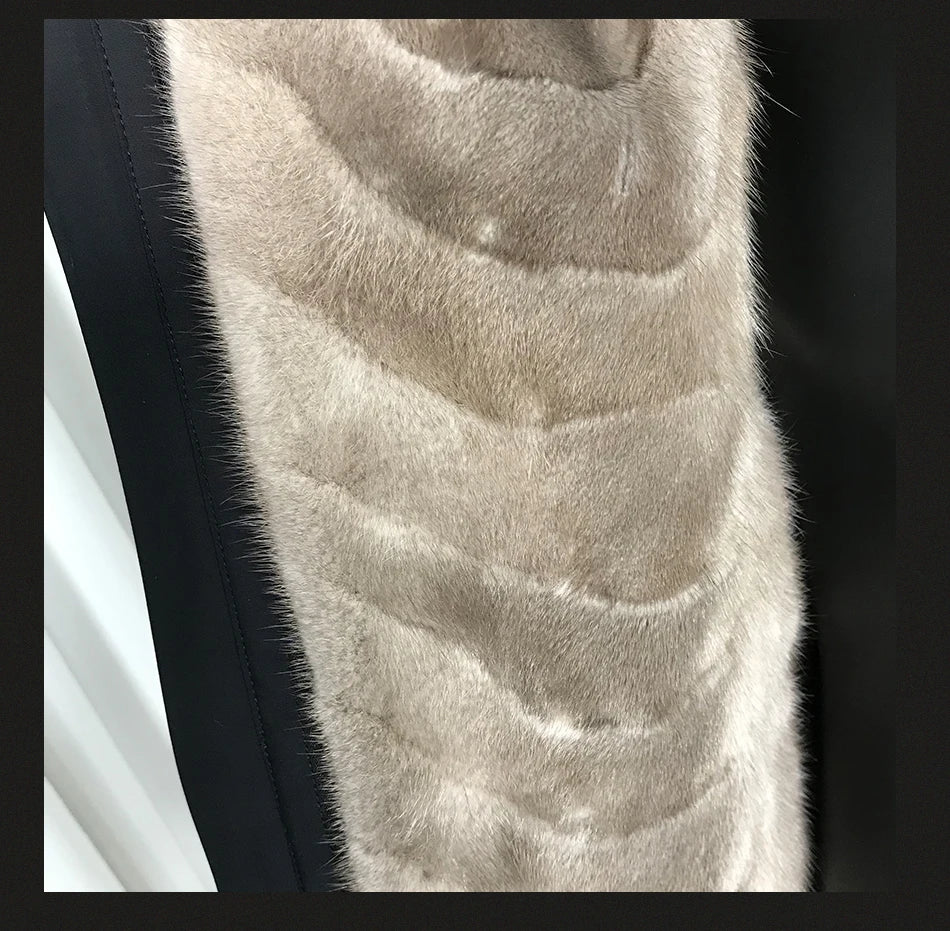 Real Mink Fur Coat Parkas