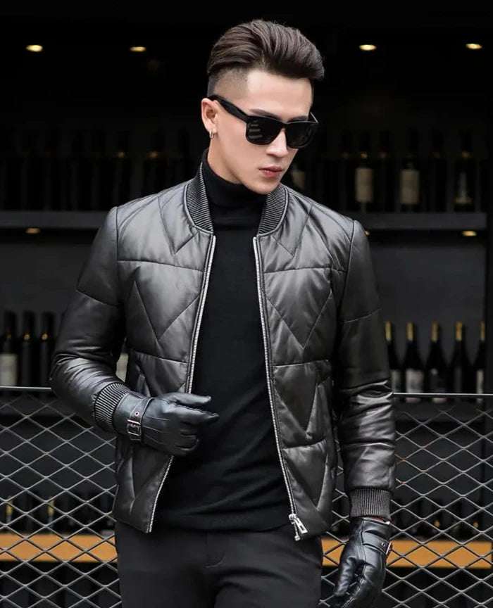 Genuine Leather Down Jacket