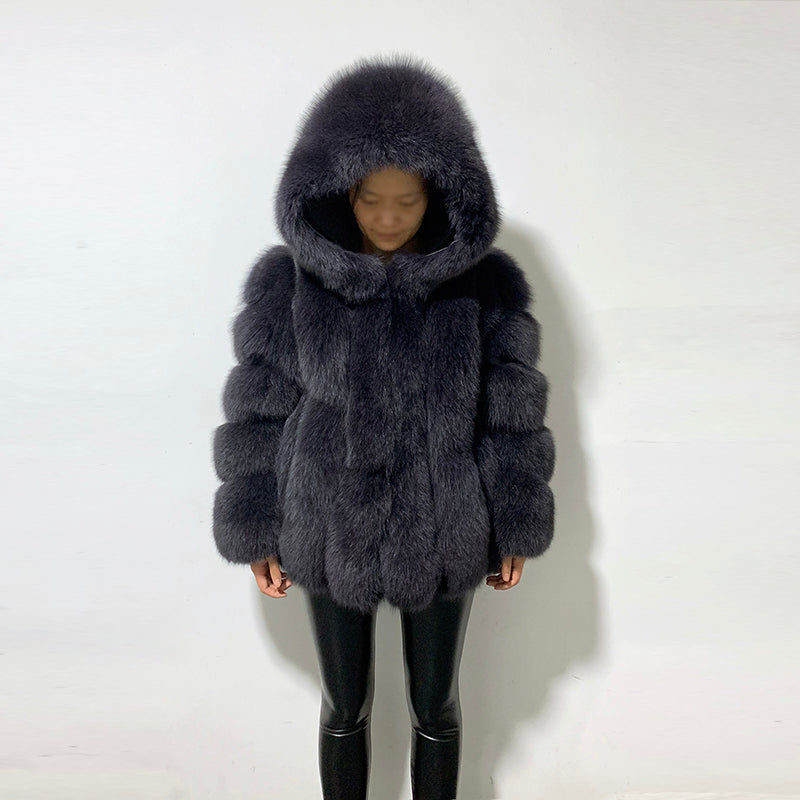 Real Fur Coats with Big Hood