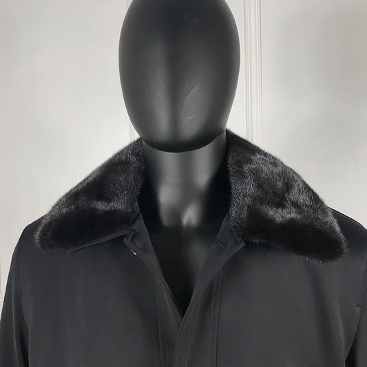Real Fur Lining Mink Fur Collar Coats