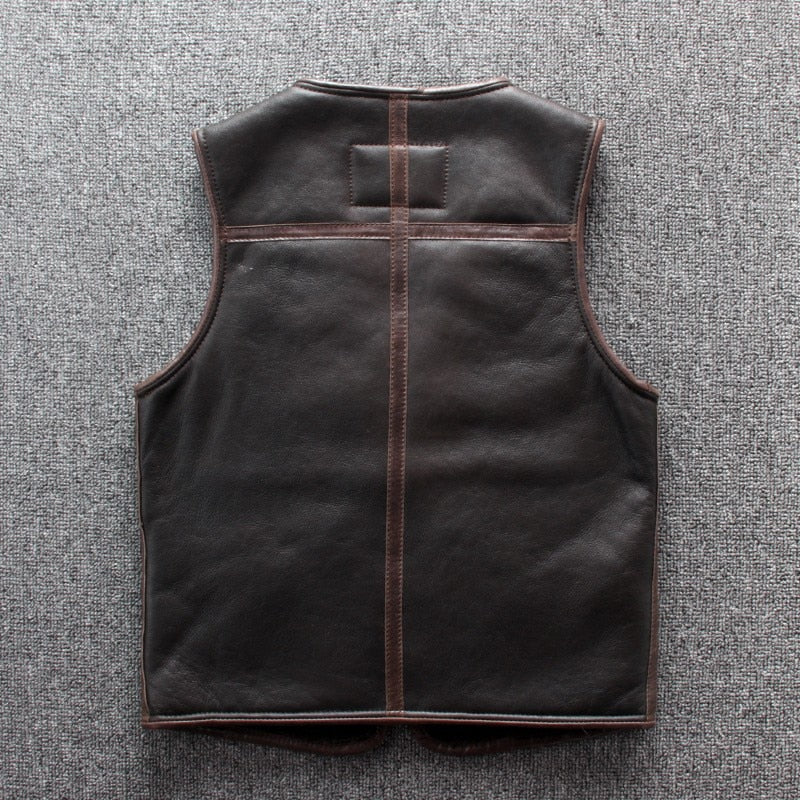 Genuine Leather Vest Shearling Lining