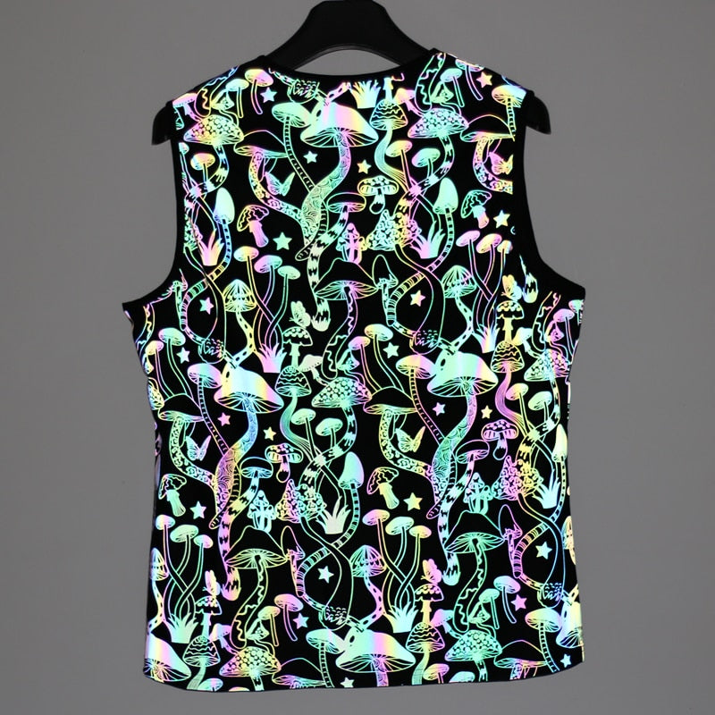 Rainbow Reflective Glow Sleeveless Shirts