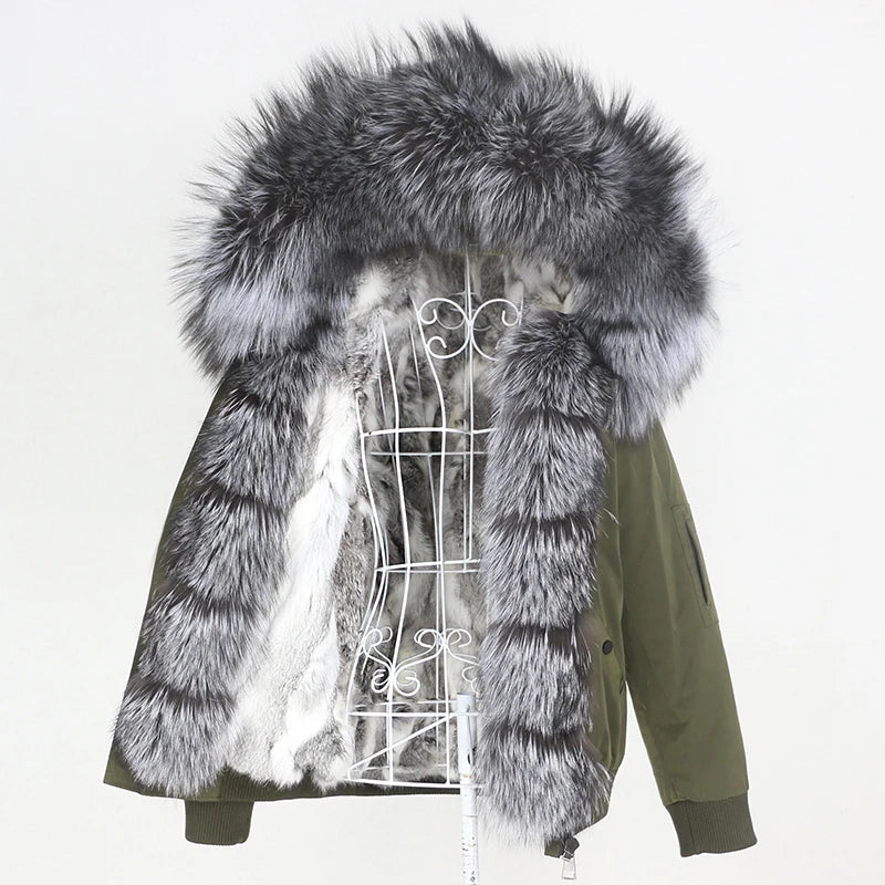 Waterproof Bomber Parka Real Fur Liner Coats