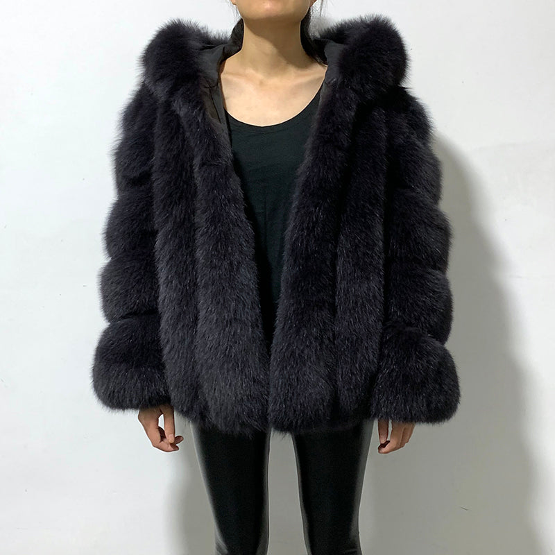 Real Fur Coats with Big Hood