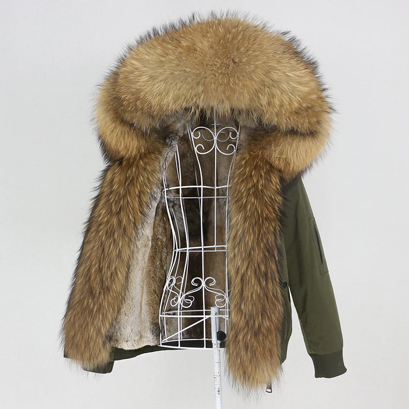 Waterproof Bomber Parka Real Fur Liner Coats