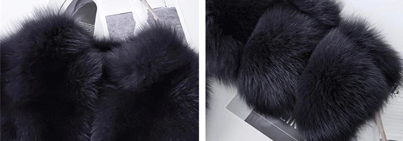 Pattern Long Real Fox Fur Coats