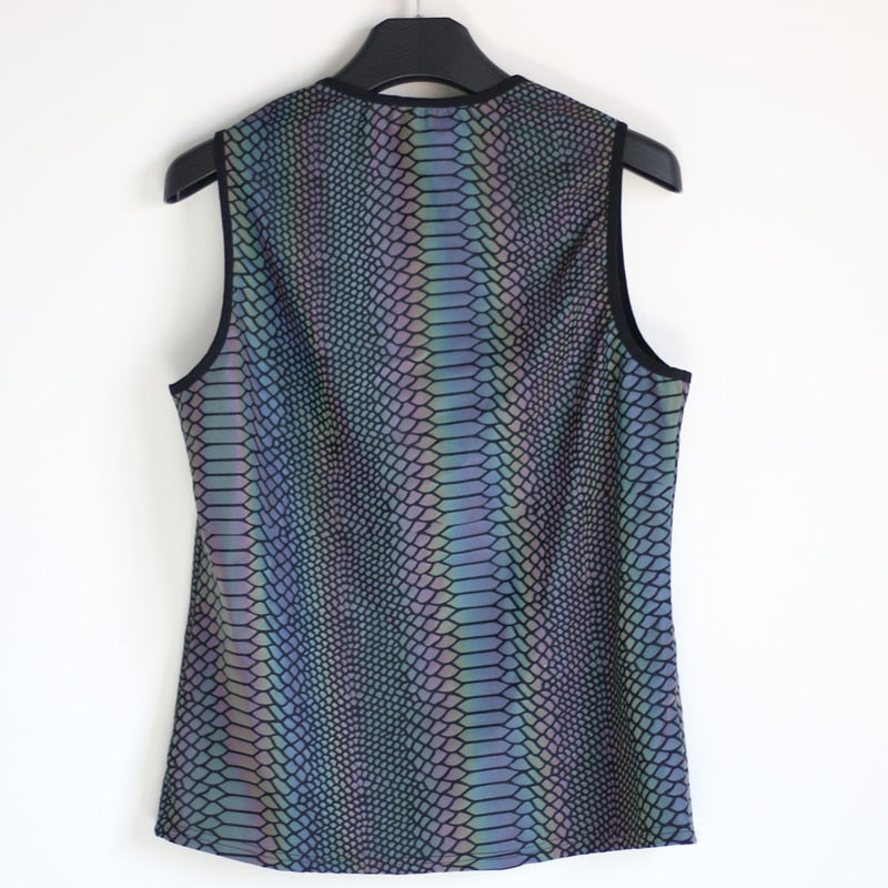 Rainbow Reflective Glow Sleeveless Shirts