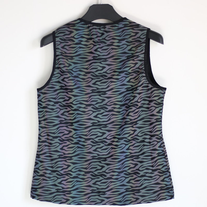 Rainbow Reflective Glow Sleeveless Shirts