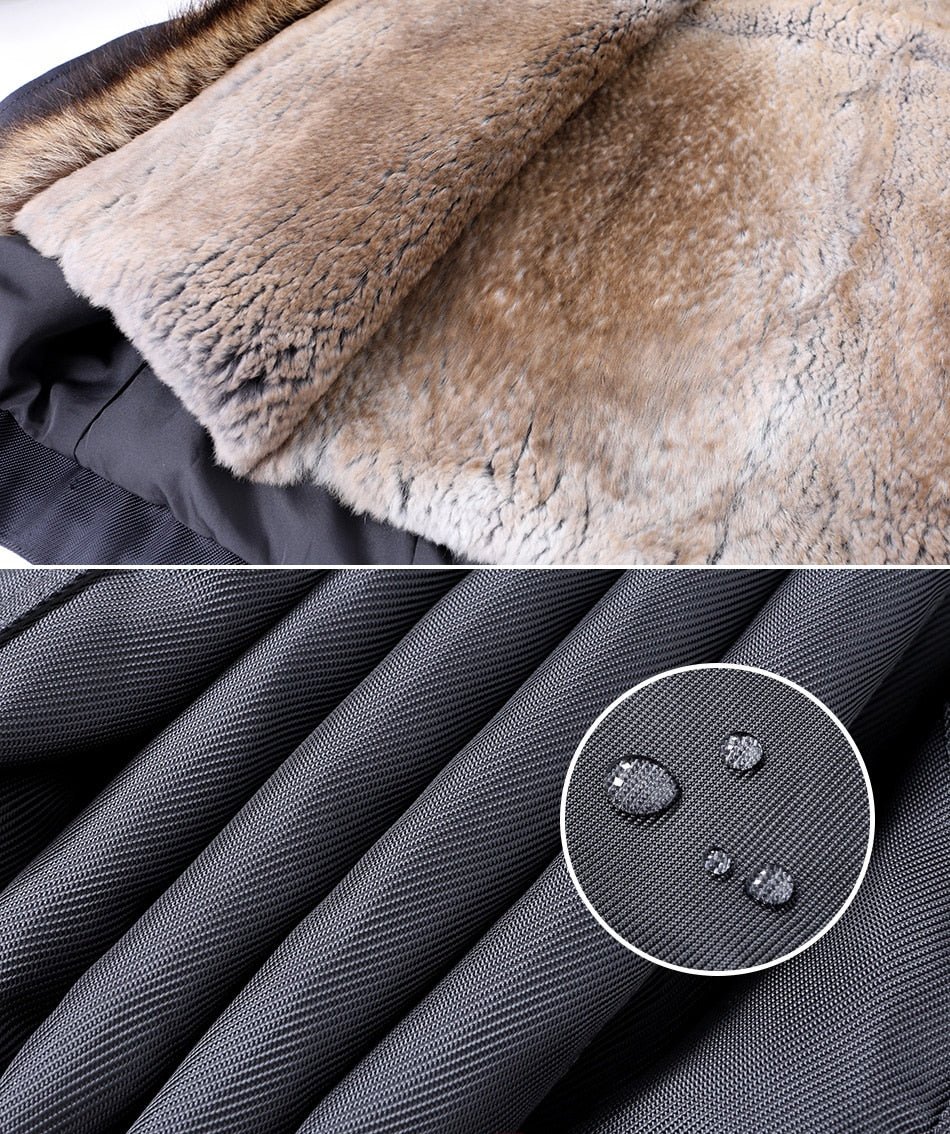 Waterproof Coat Real Fur Liner & Fur Collar