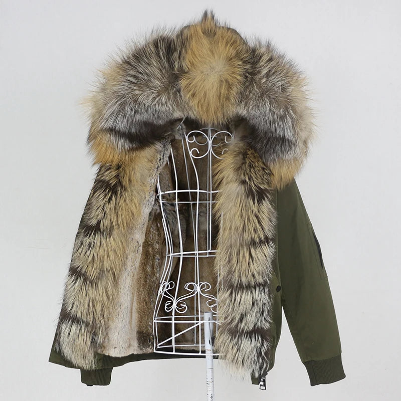 Waterproof Bomber Parka Real Fur Liner Coats