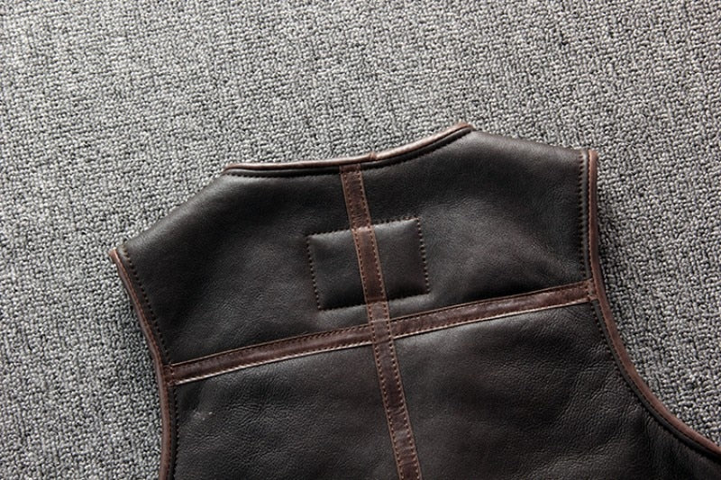 Genuine Leather Vest Shearling Lining