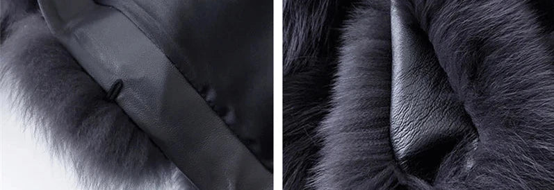 Pattern Long Real Fox Fur Coats