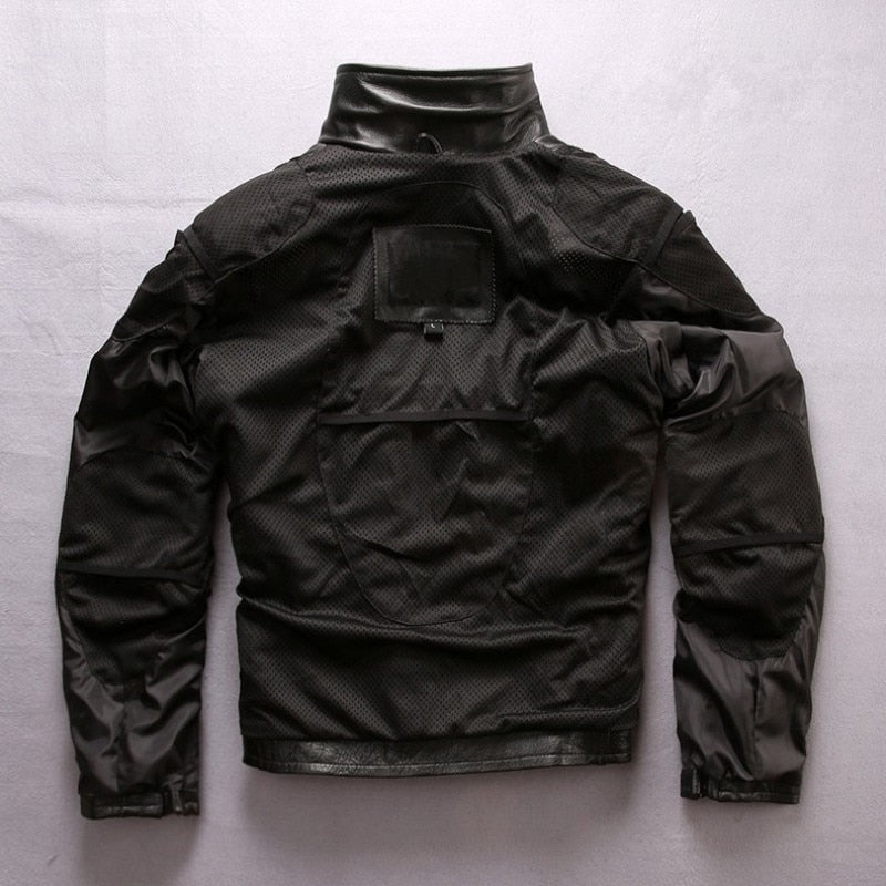 Genuine Leather Jacket Slim Fit Moto