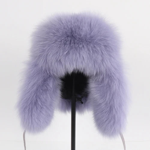 Natural Fur Bomber Has Genuine Real Fur Caps