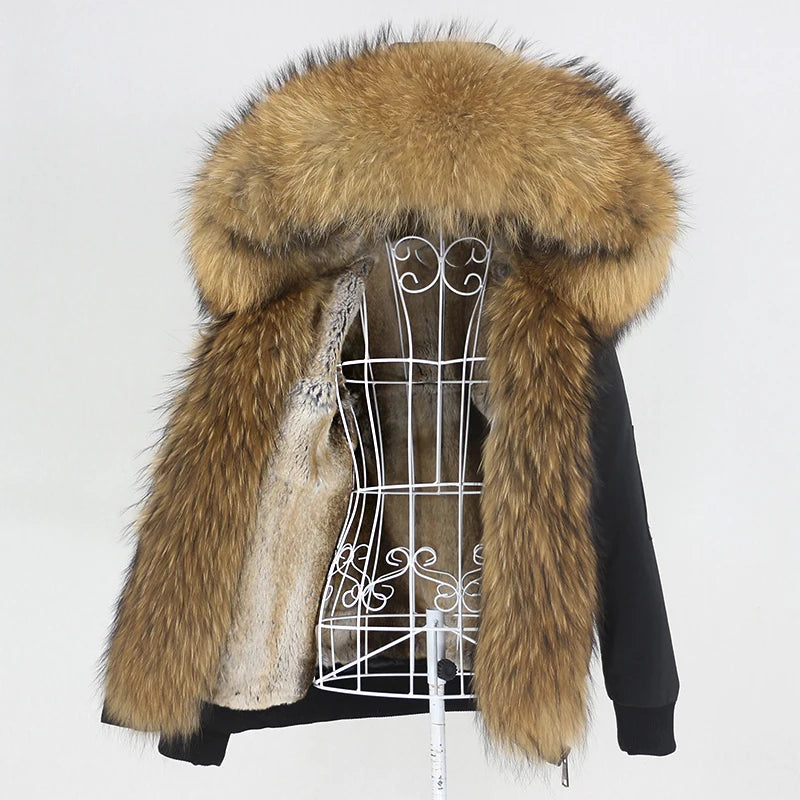 Waterproof Bomber Parka Real Fur Liner Coats