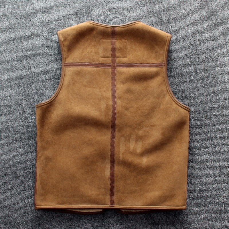 Genuine Leather Vest Shearling Lining