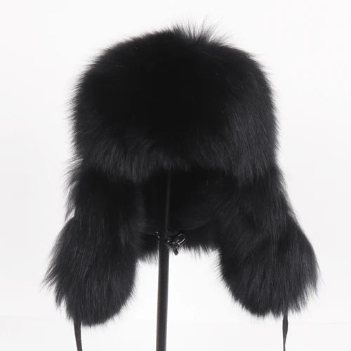 Natural Fur Bomber Has Genuine Real Fur Caps