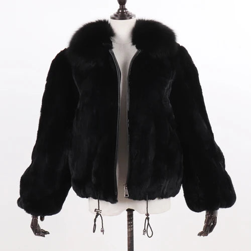 Real Fur Coat Fox Fur Collar