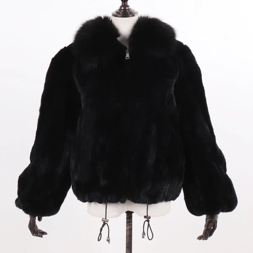 Real Fur Coat Fox Fur Collar