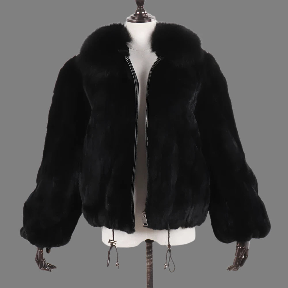 Real Fur Coat Fox Fur Collar