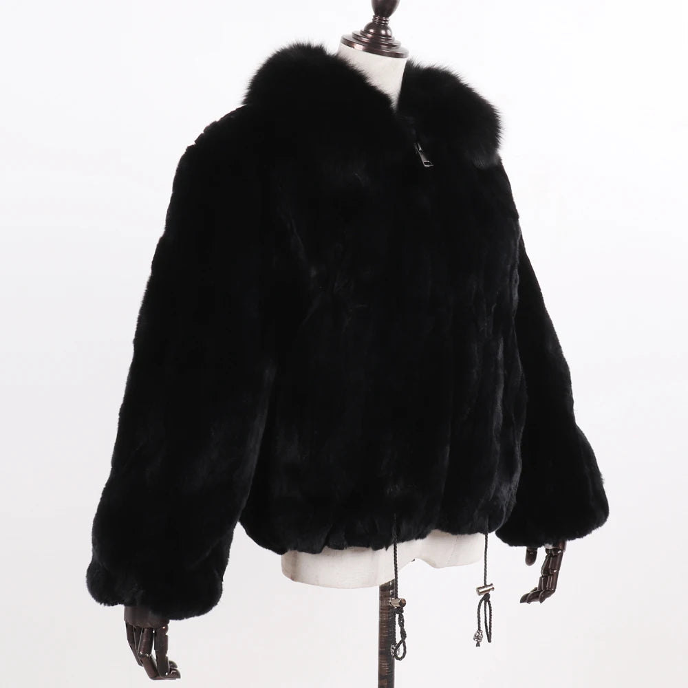 Real Fur Coat Fox Fur Collar