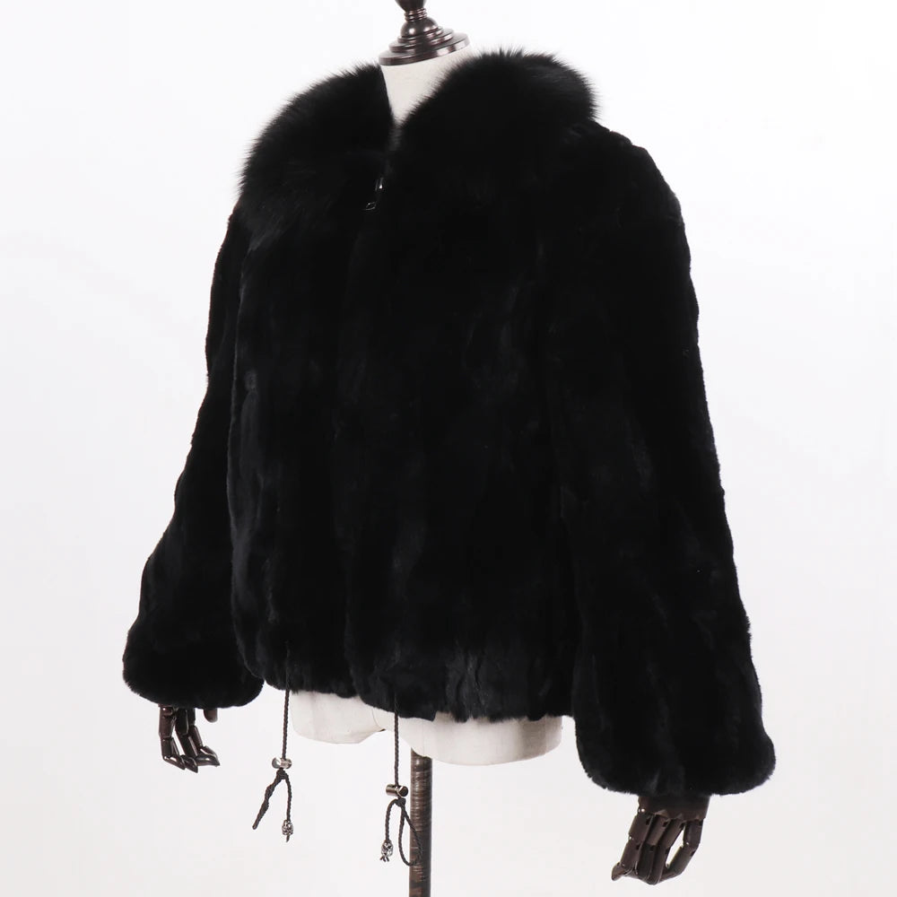 Real Fur Coat Fox Fur Collar