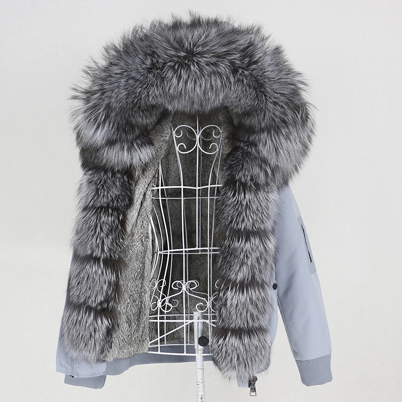 Waterproof Bomber Parka Real Fur Liner Coats