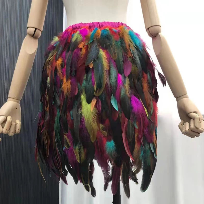 Real Feather Mini Skirts