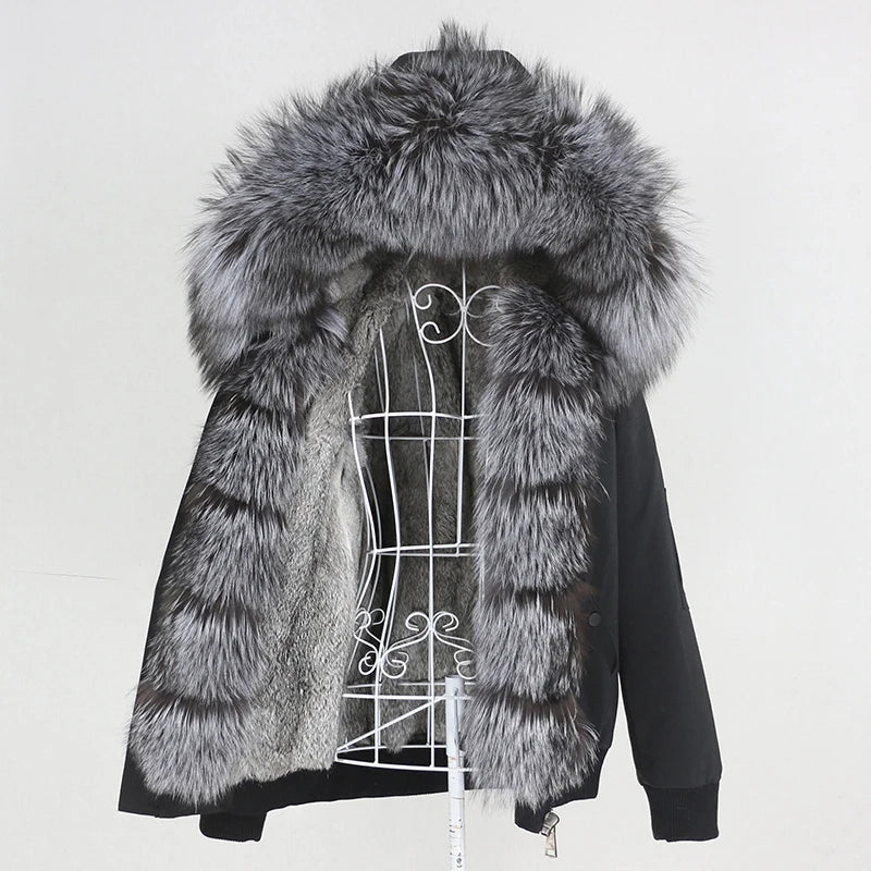 Waterproof Bomber Parka Real Fur Liner Coats