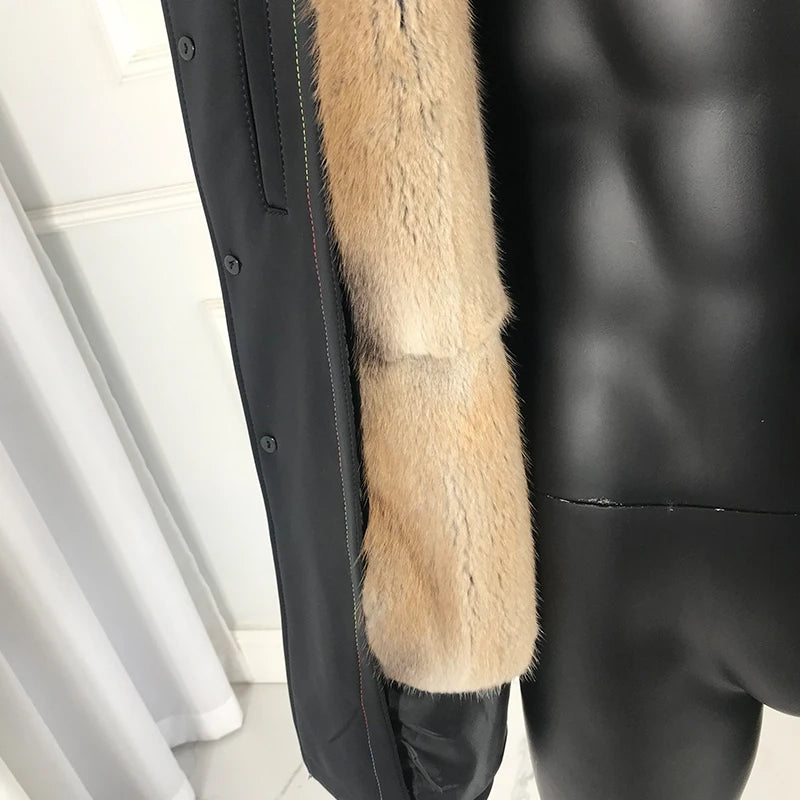 Real Mink Fur Lining Coat