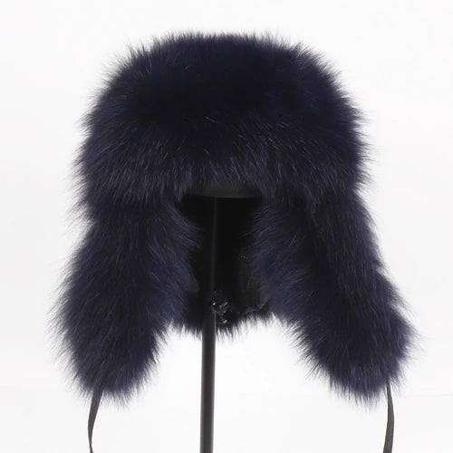 Natural Fur Bomber Has Genuine Real Fur Caps