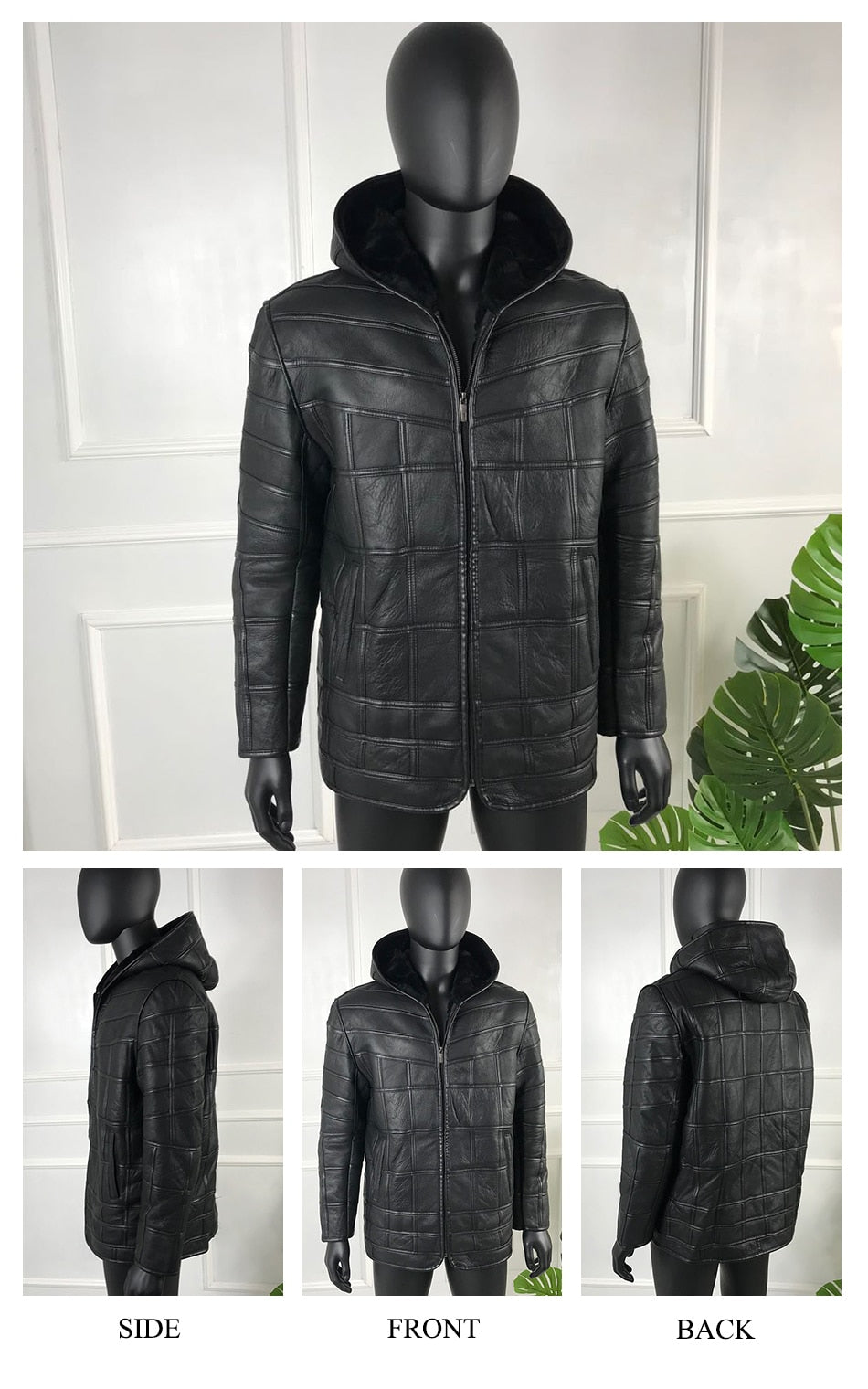 Checker Board Genuine Leather Jackets