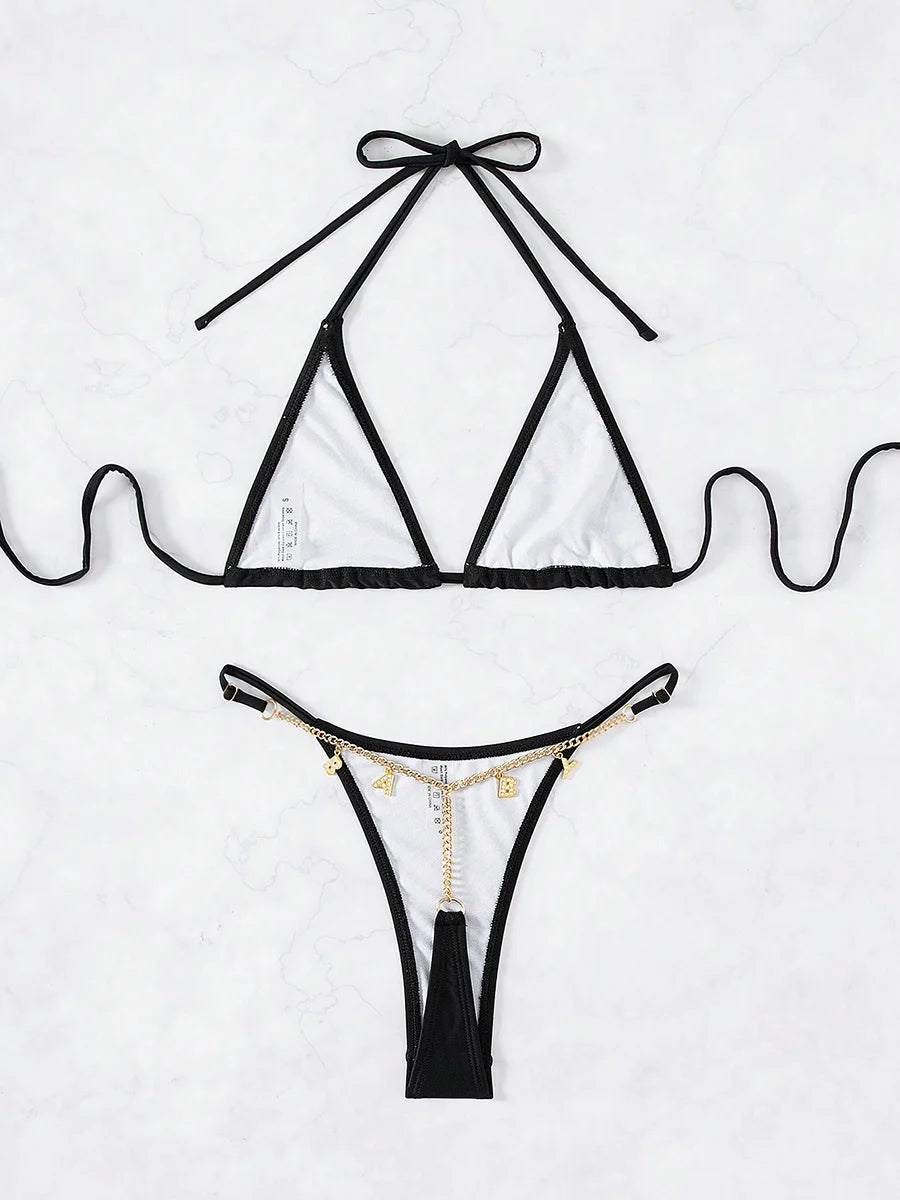 Halter Baby G String Thong Bikini Set