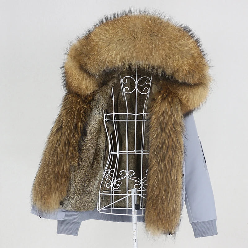 Waterproof Bomber Parka Real Fur Liner Coats