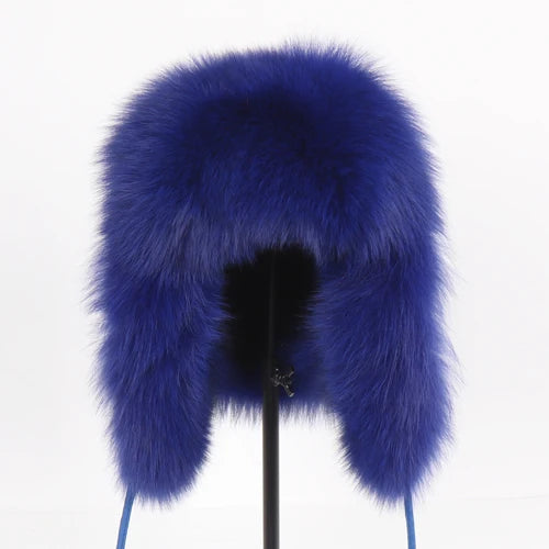 Natural Fur Bomber Has Genuine Real Fur Caps