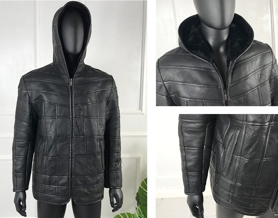 Checker Board Genuine Leather Jackets