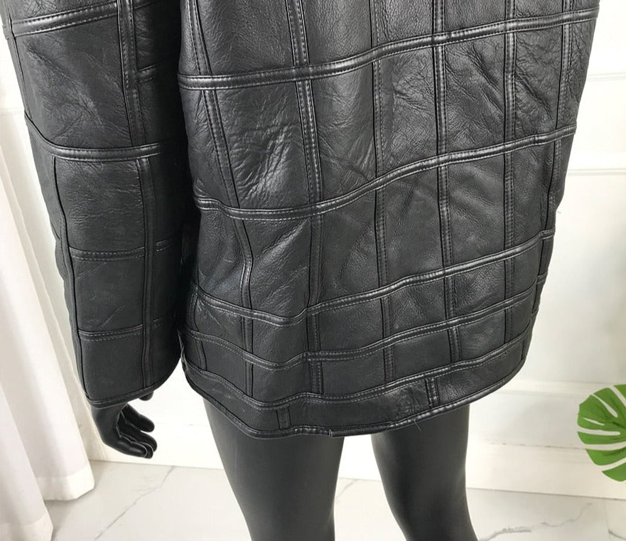 Checker Board Genuine Leather Jackets