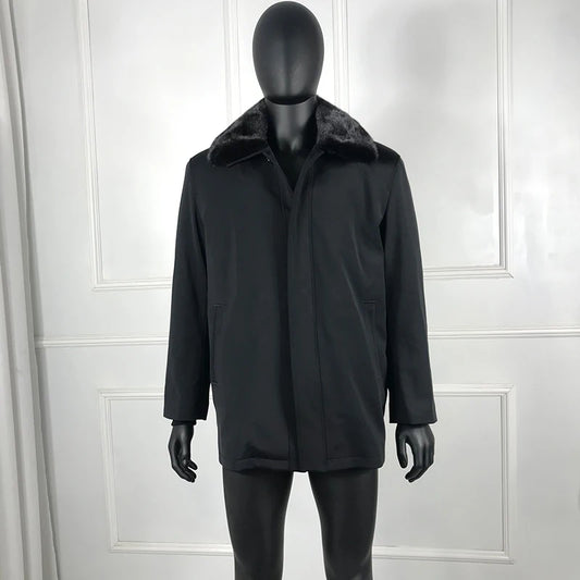 Real Fur Lining Mink Fur Collar Coats