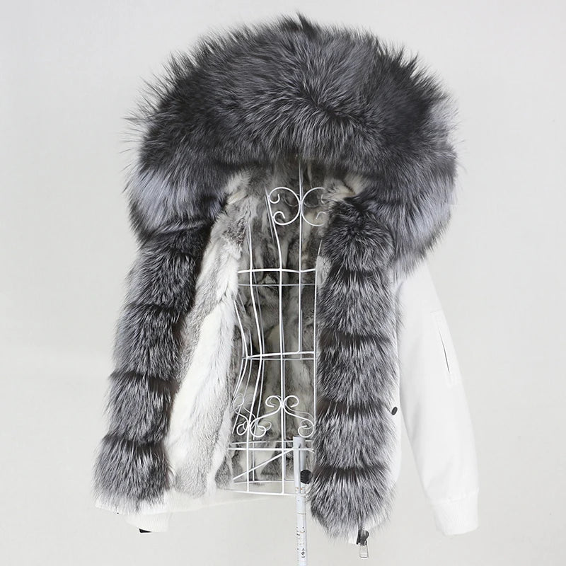 Waterproof Bomber Parka Real Fur Liner Coats