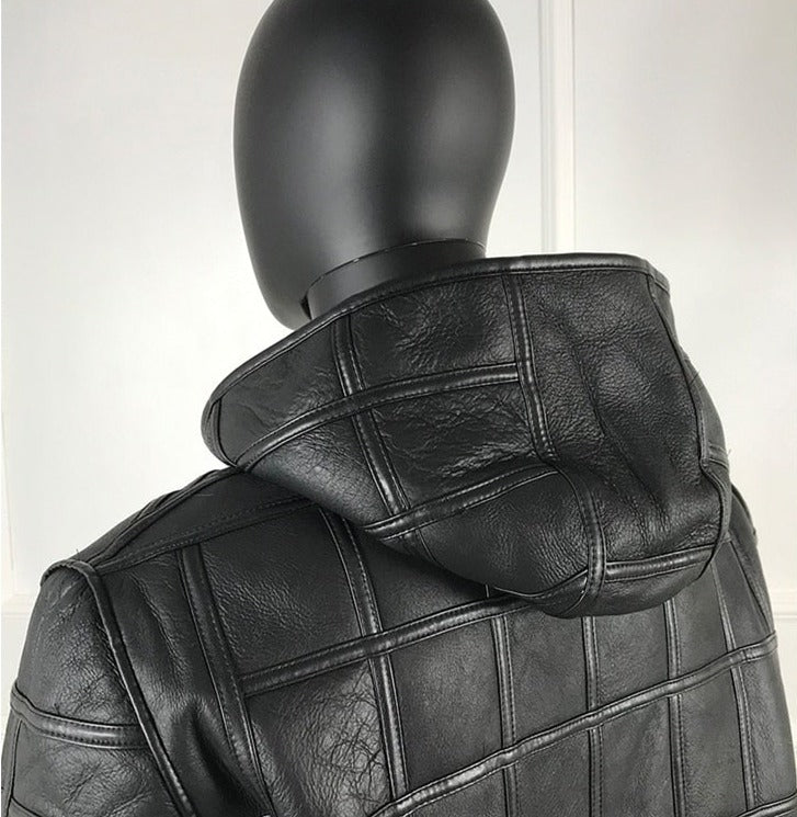 Checker Board Genuine Leather Jackets