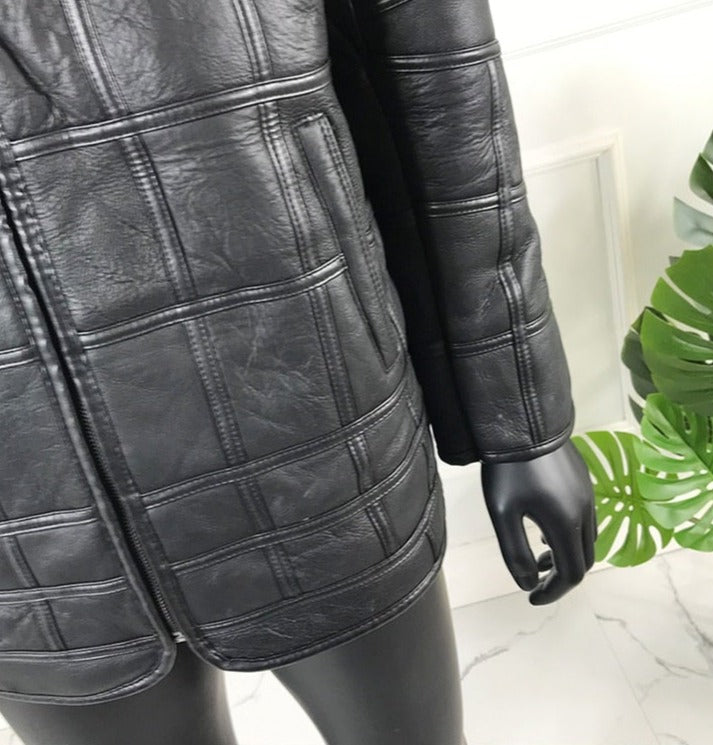 Checker Board Genuine Leather Jackets