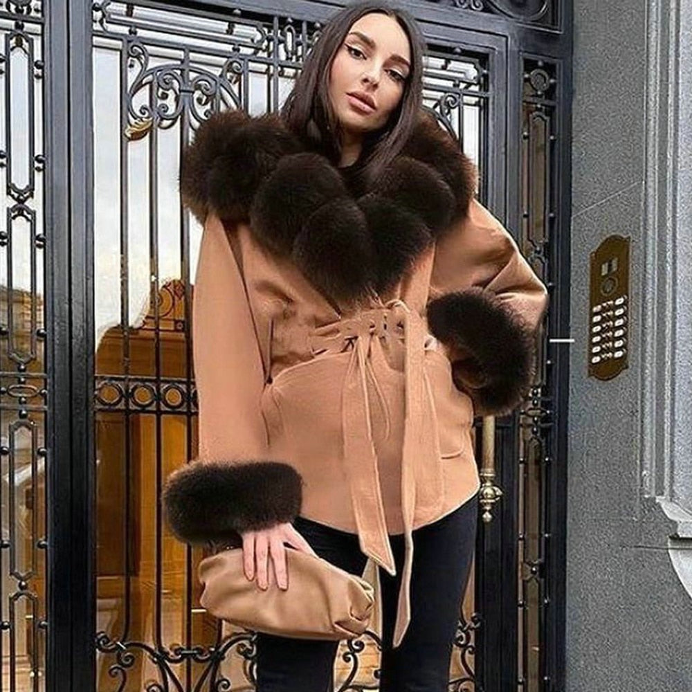 Cashmere Coats Real Fur Cuffs, Collar & Parka (Multi-Colors)