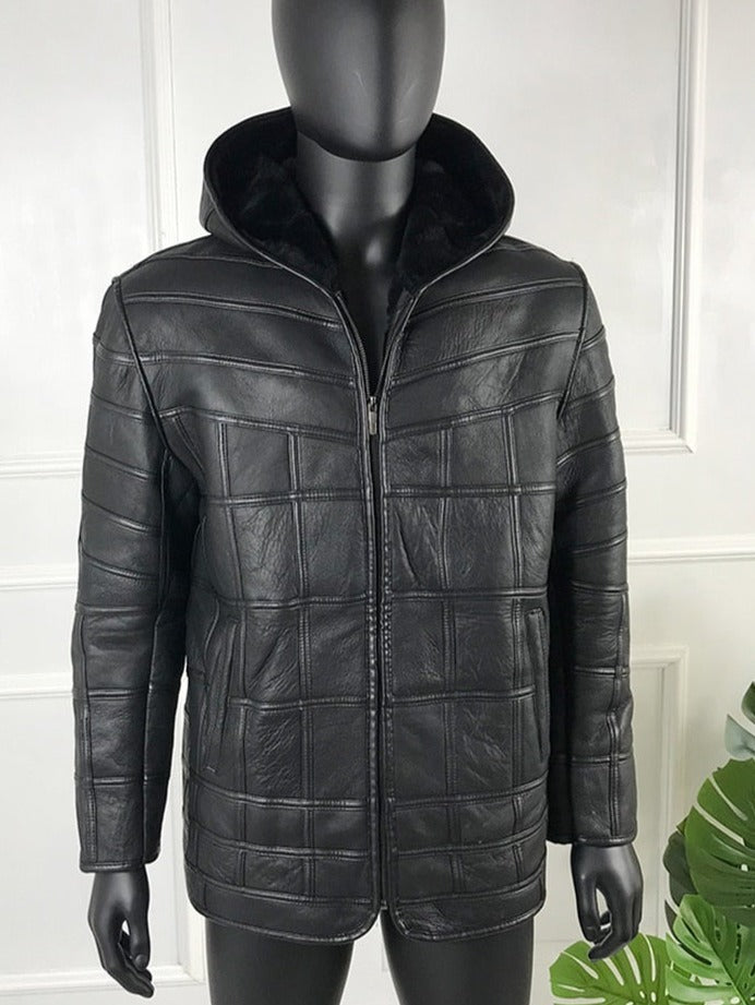 Checker Board Genuine Leather Jackets