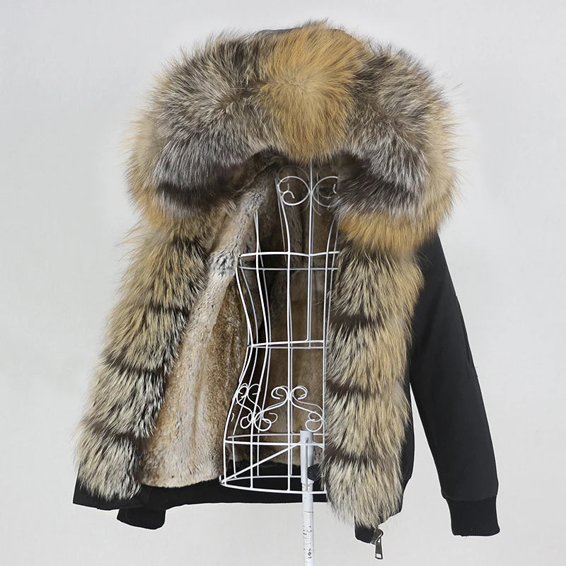 Waterproof Bomber Parka Real Fur Liner Coats