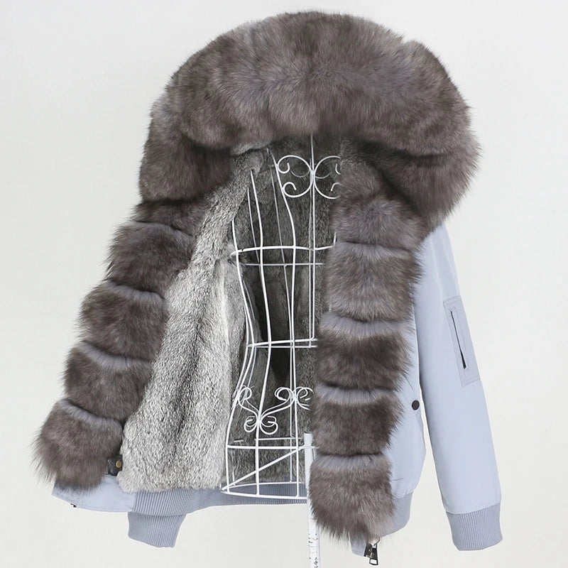 Waterproof Bomber Parka Real Fur Liner Coats