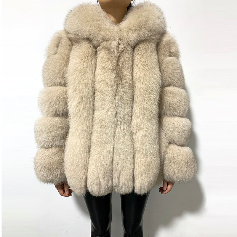 Real Fur Coats with Big Hood