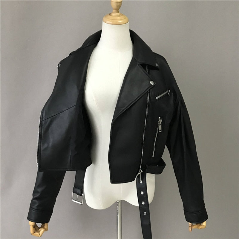 Genuine Leather Moto Jackets Crop (multi-colors)